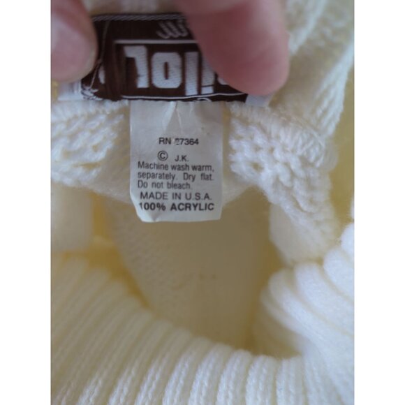 Vintage JOLIE‎ Nordic Sweater With Turtleneck & Black Geometric Pattern sz M / L - Picture 7 of 16